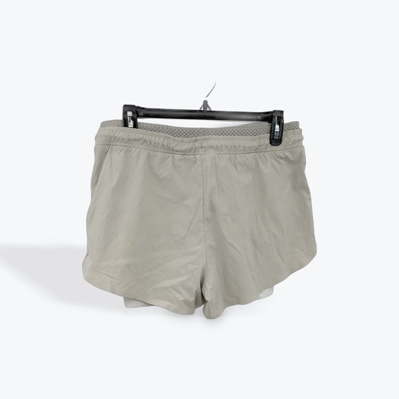 Athleta Womens Crest 2 in 1 Shortie Shorts Light Tan Size 10 Athletic Running - Picture 2 of 8